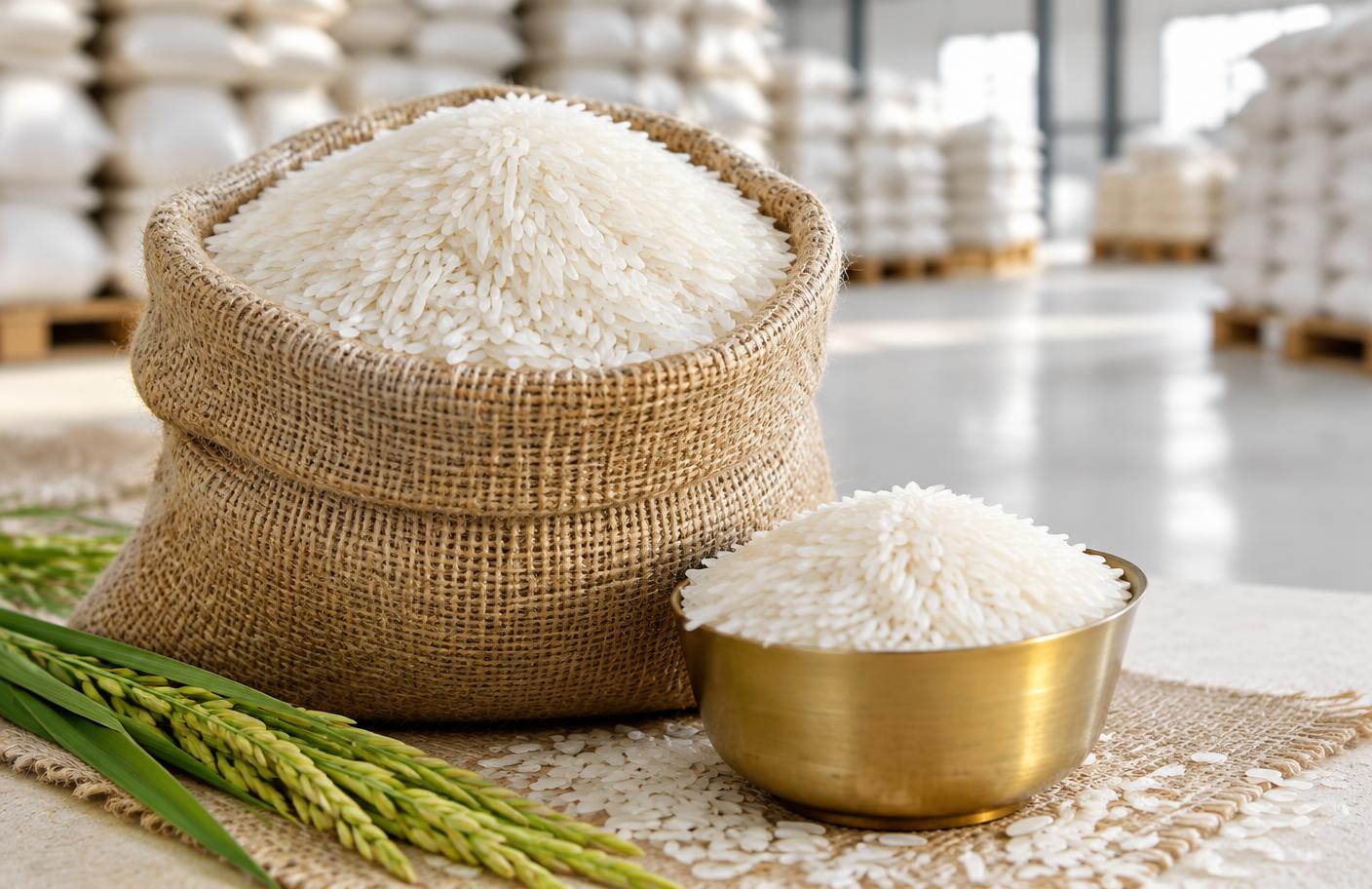 Rice prepared for agricultural export